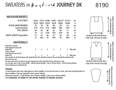Hayfield 8190 Sweaters in Journey DK (PDF) Knit in a Box