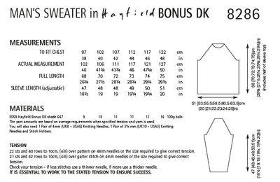 Hayfield 8286 Man's Sweater in Hayfield Bonus DK (PDF) Knit in a Box