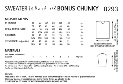 Hayfield 8293 Men's Sweater in Hayfield Bonus Chunky (PDF) Knit in a Box