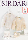 Sirdar 5195 Baby Sweaters in Snuggly Spots DK (PDF) Knit in a Box 