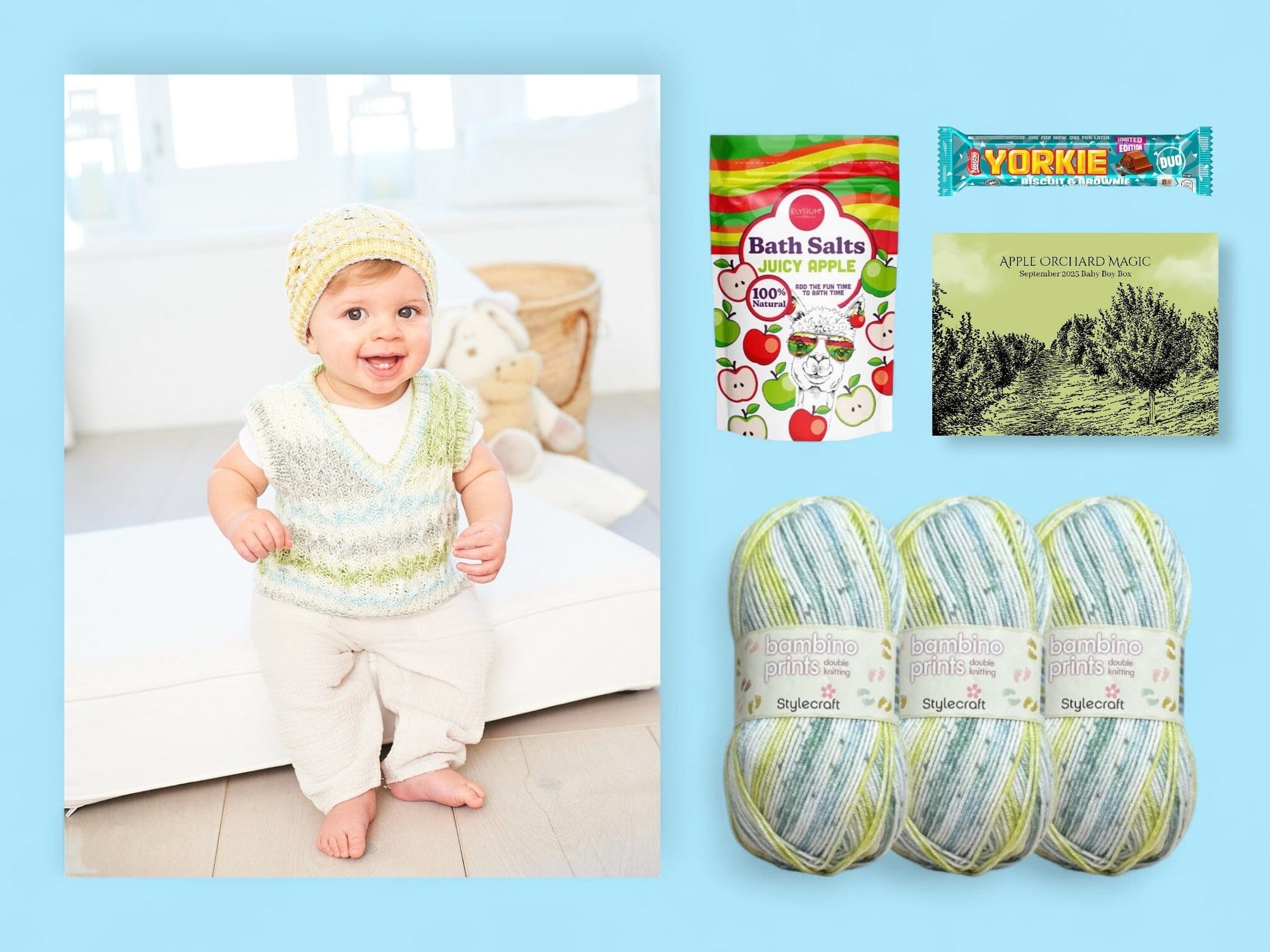 Apple Orchard Magic Baby Boy Jumper/ Tank Top Knit in a Box