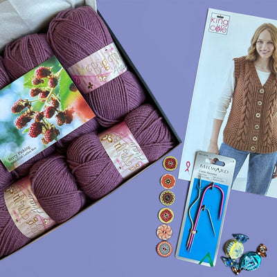 Berry Picking Ladies Waistcoat Knit in a Box