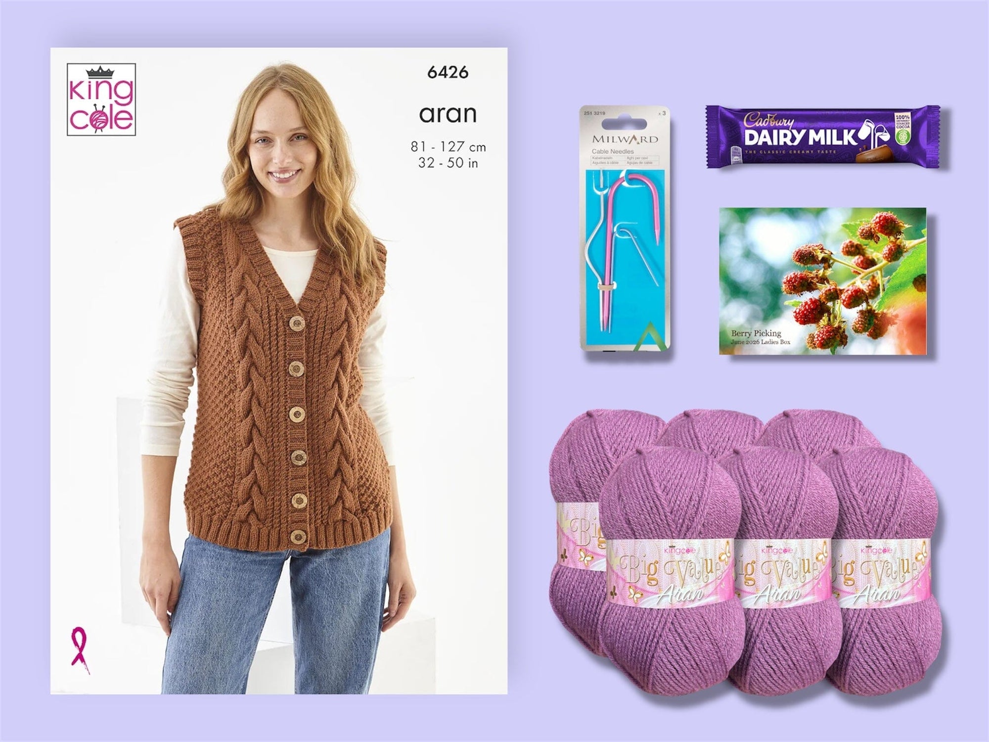 Berry Picking Ladies Waistcoat Knit in a Box
