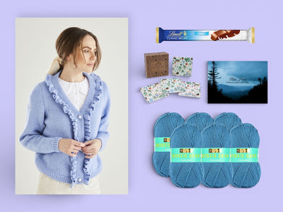 Blue Hour Ladies Cardigan/ Scarf Knit in a Box