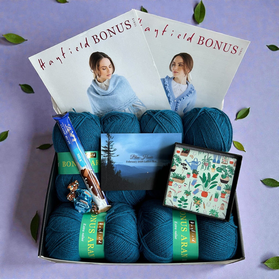Blue Hour Ladies Cardigan/ Scarf Knit in a Box 