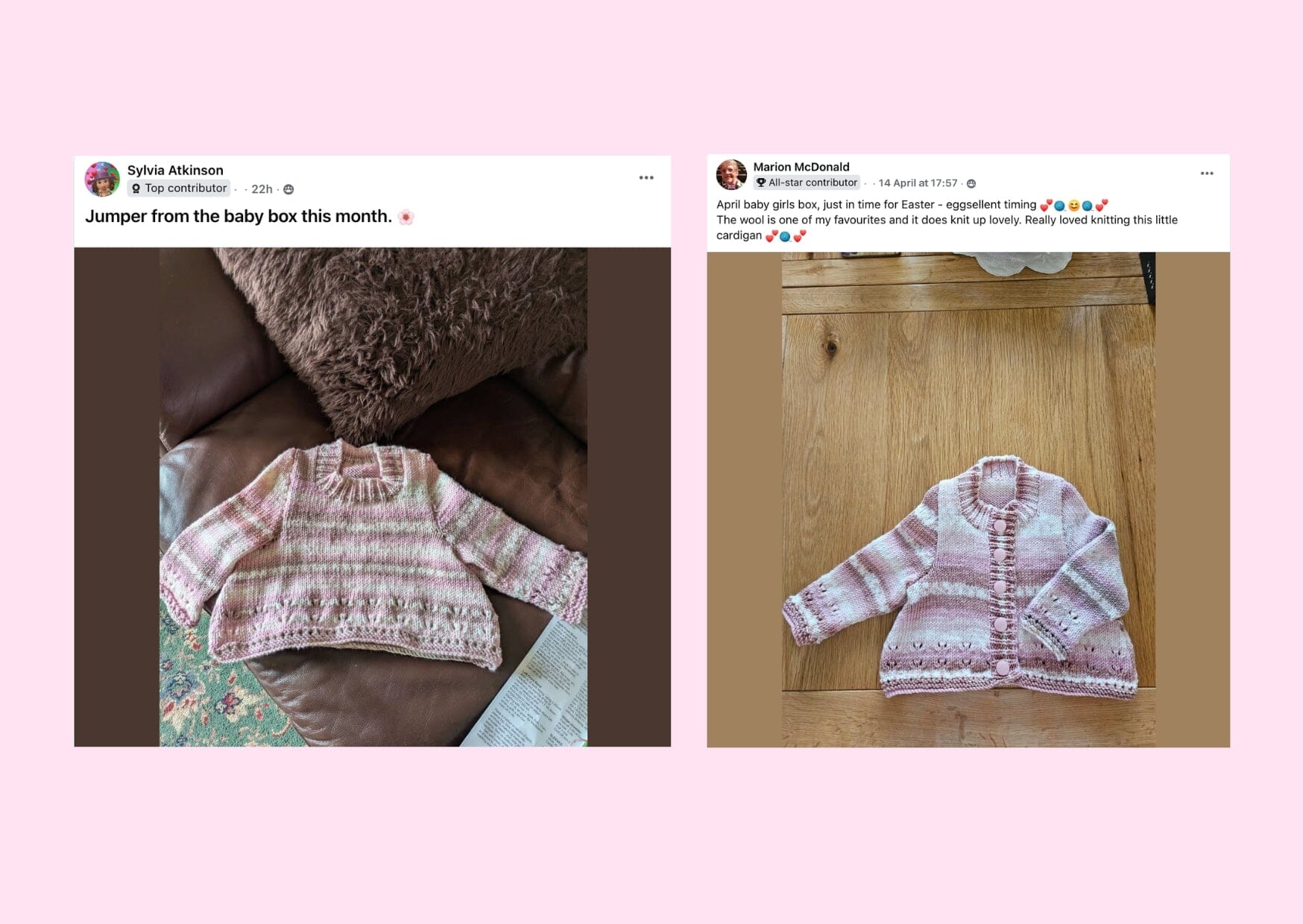 Cherry Blossom Baby Girl Jumper/ Cardigan Knit in a Box