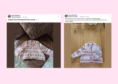 Cherry Blossom Baby Girl Jumper/ Cardigan Knit in a Box