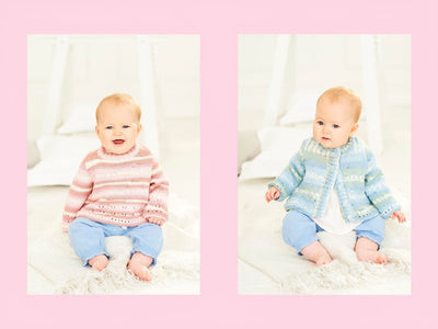 Cherry Blossom Baby Girl Jumper/ Cardigan Knit in a Box