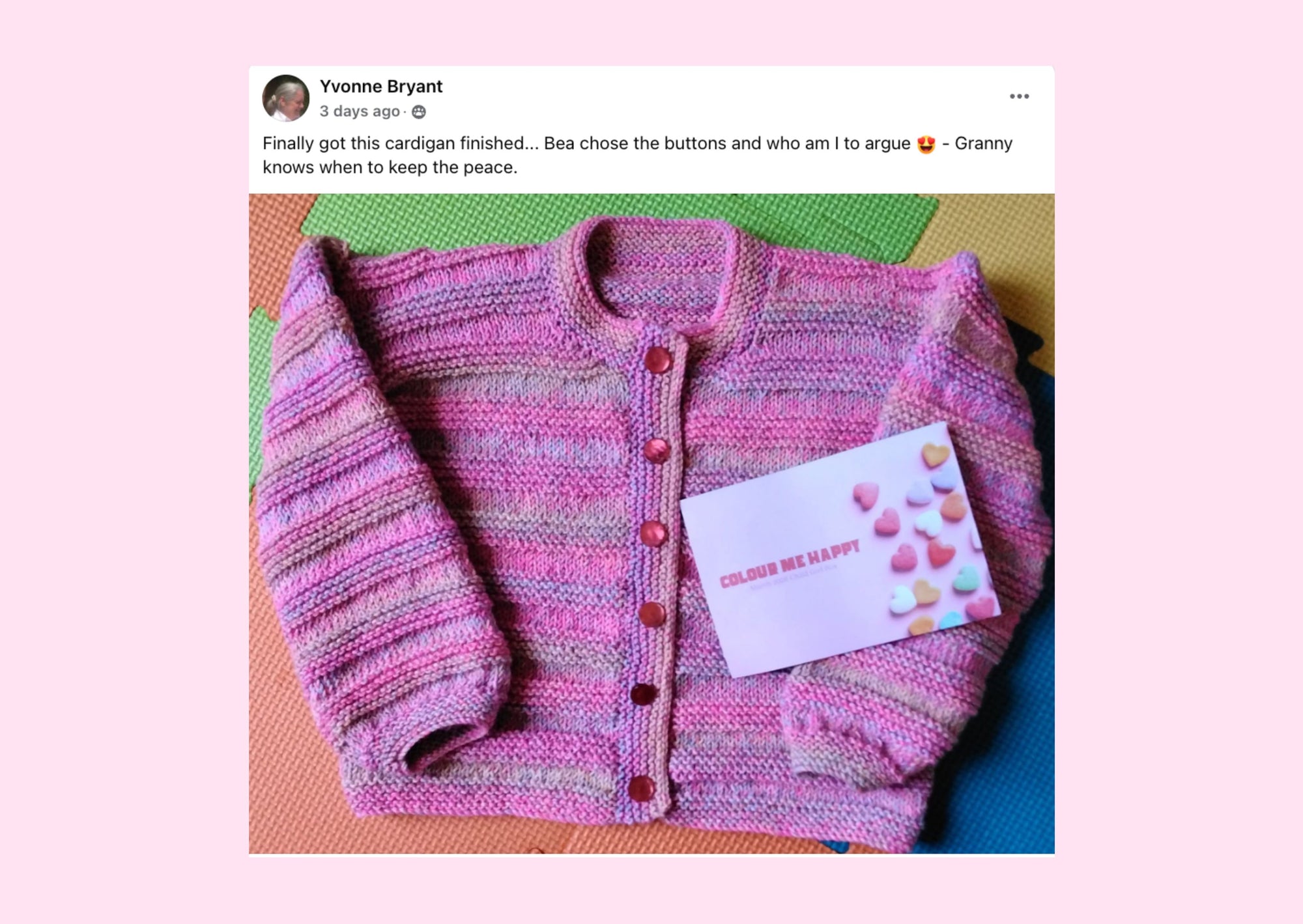 Colour Me Happy Child Girl Jumper Knit in a Box