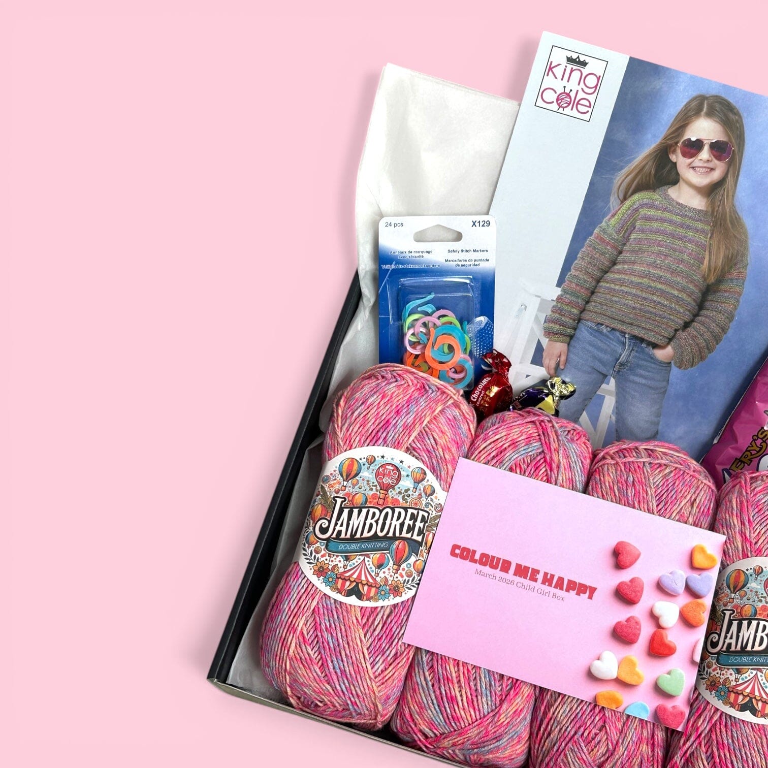 Colour Me Happy Child Girl Jumper Knit in a Box