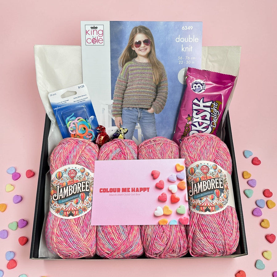 Colour Me Happy Child Girl Jumper Knit in a Box 