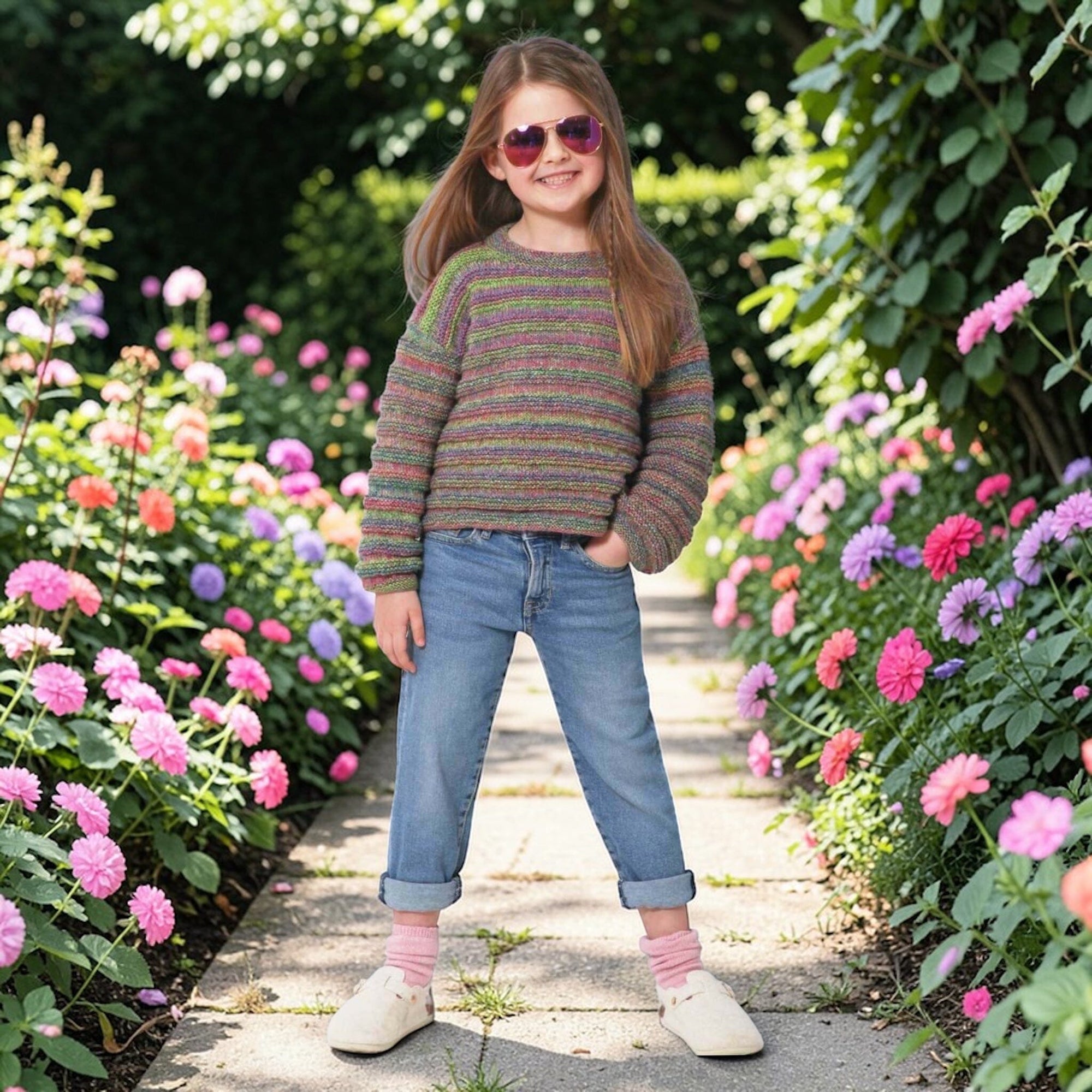 Colour Me Happy Child Girl Jumper Knit in a Box