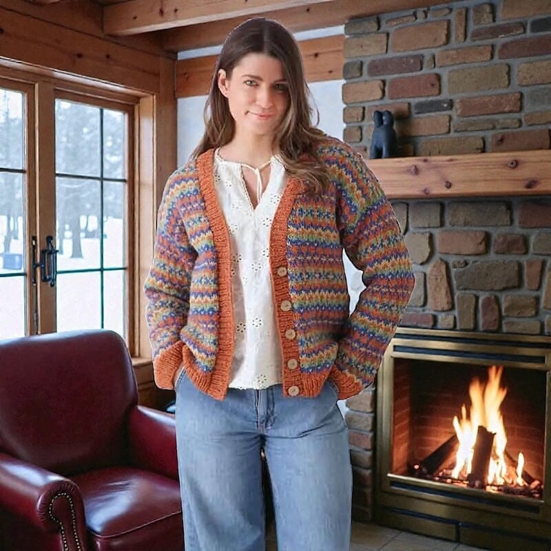 Cosy Cabin Days Ladies Cardigan/ Tank Top Knit in a Box