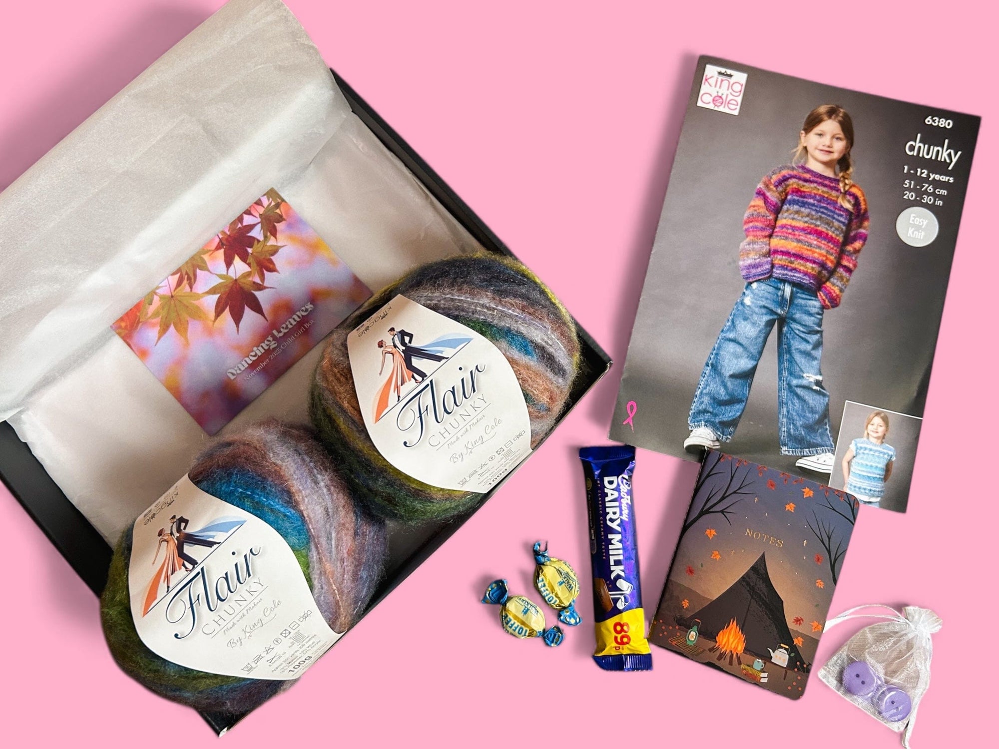 Dancing Leaves Child Girl Jumper/ Cardigan Knit in a Box