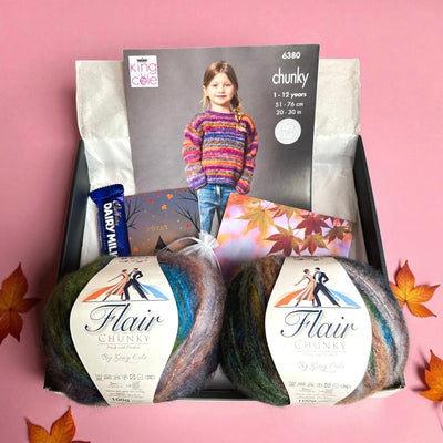 Dancing Leaves Child Girl Jumper/ Cardigan Knit in a Box