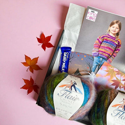 Dancing Leaves Child Girl Jumper/ Cardigan Knit in a Box