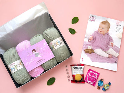 Forest Pixie Baby Girl Jacket, Top/ Blanket Knit in a Box