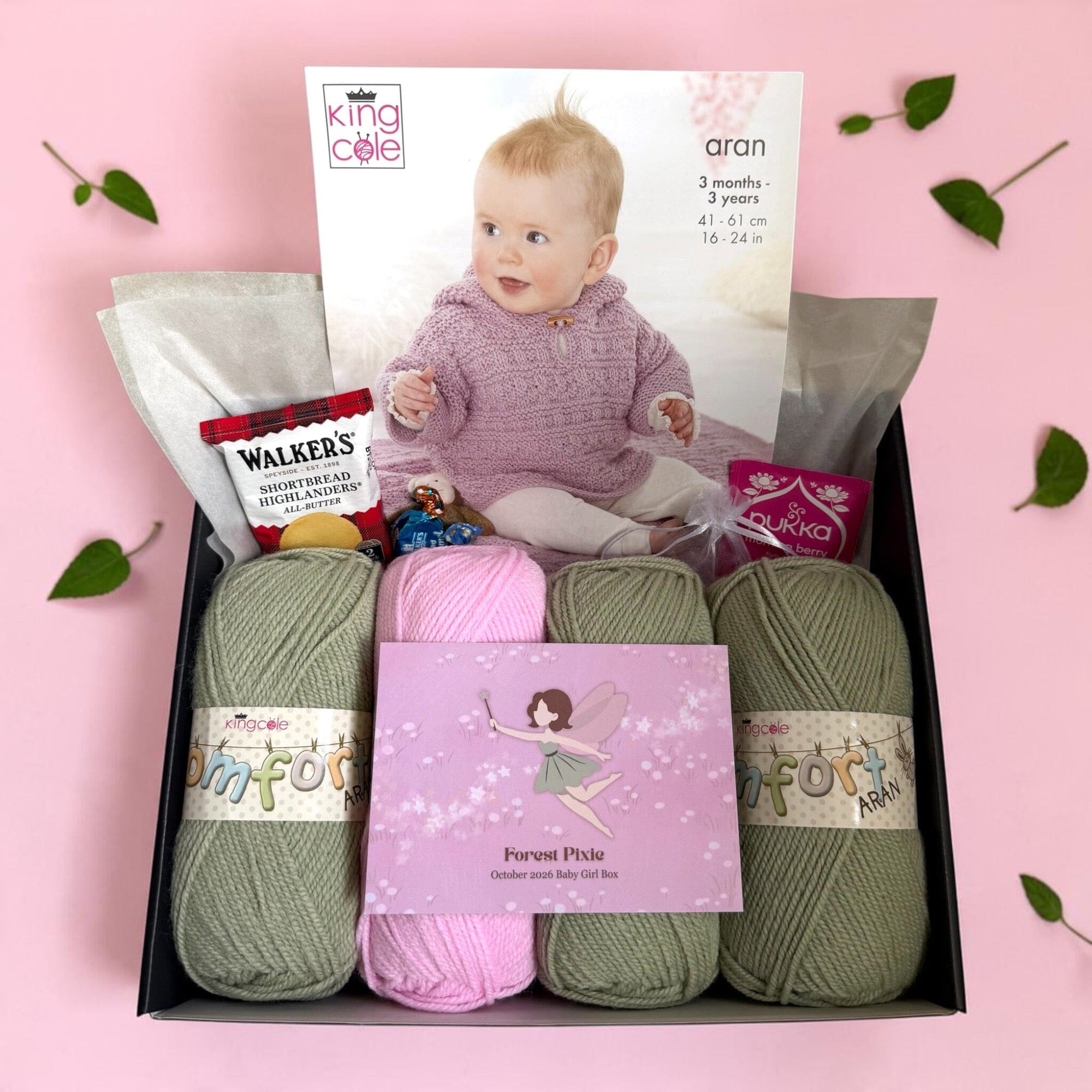 Forest Pixie Baby Girl Jacket, Top/ Blanket Knit in a Box