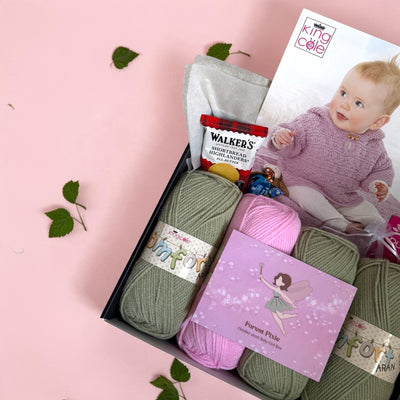 Forest Pixie Baby Girl Jacket, Top/ Blanket Knit in a Box