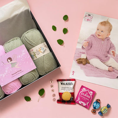 Forest Pixie Baby Girl Jacket, Top/ Blanket Knit in a Box