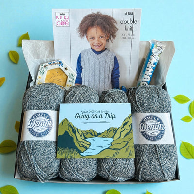 Going on a Trip Child Boy Slipover/ Jumper Knit in a Box