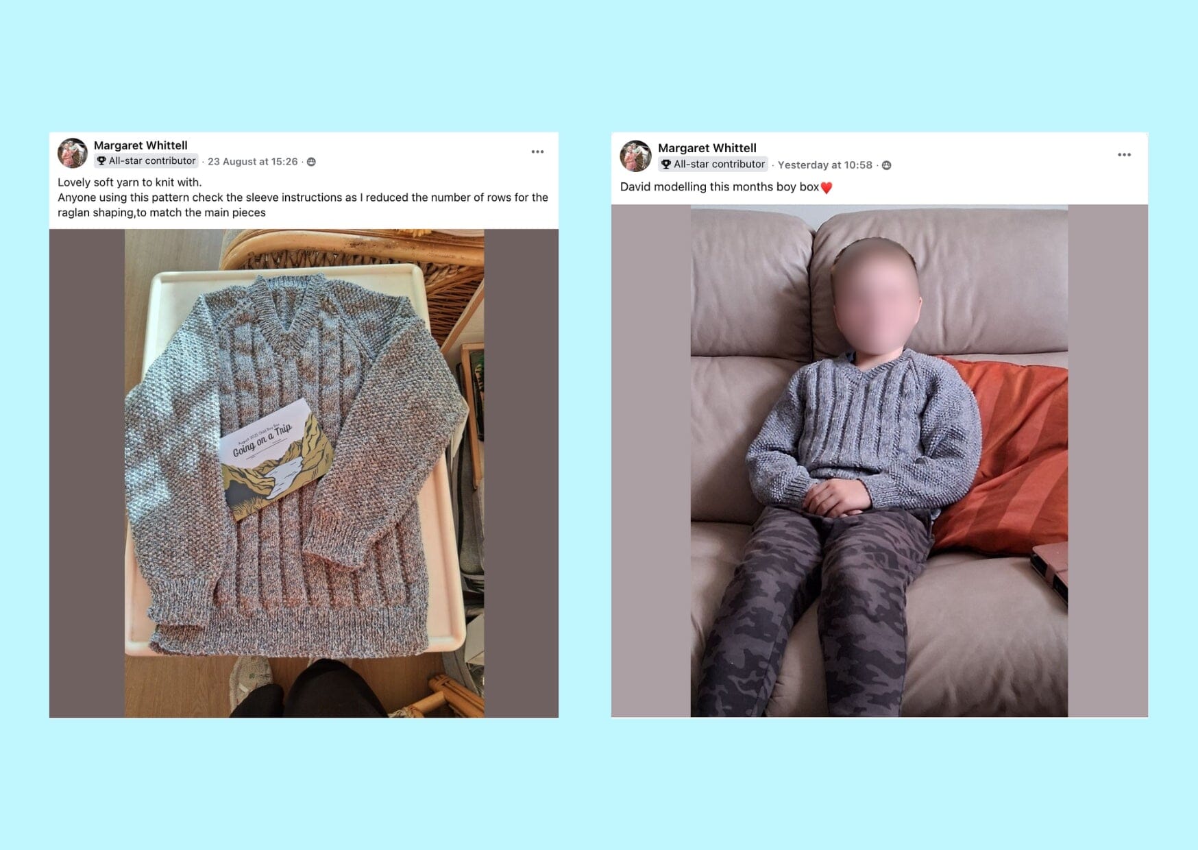 Going on a Trip Child Boy Slipover/ Jumper Knit in a Box