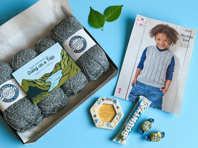 Going on a Trip Child Boy Slipover/ Jumper Knit in a Box