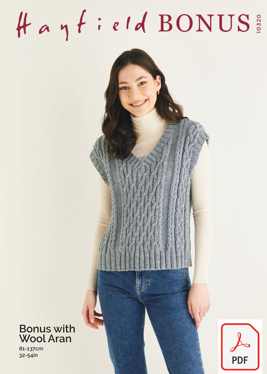 Hayfield 10320 Bonus with Wool Aran (PDF) Knit in a Box 