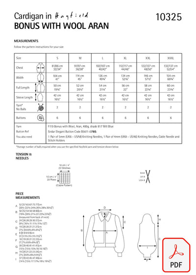 Hayfield 10325 Bonus with Wool Aran (PDF) Knit in a Box
