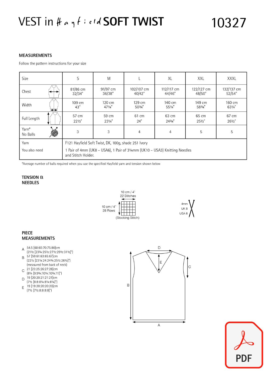 Hayfield 10327 Soft Twist DK (PDF) Knit in a Box