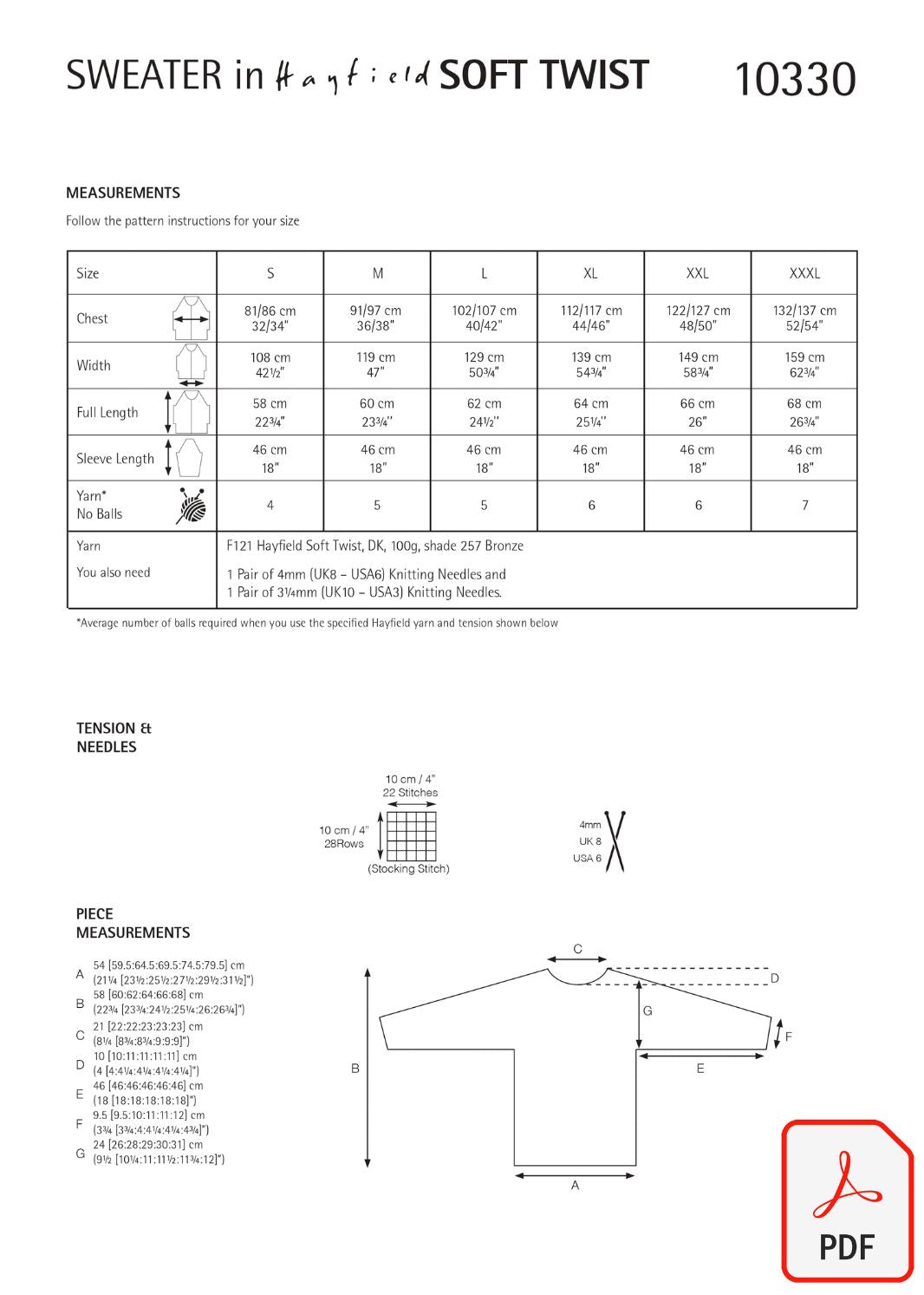Hayfield 10330 Soft Twist DK (PDF) Knit in a Box