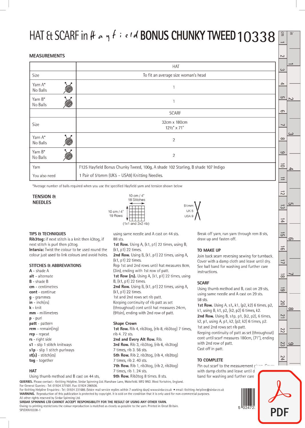 Hayfield 10338 Chunky Tweed (PDF) Knit in a Box