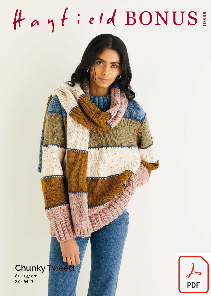 Hayfield 10339 Chunky Tweed (PDF) Knit in a Box 