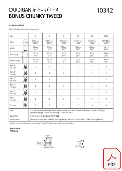 Hayfield 10342 Bonus Chunky Tweed (PDF) Knit in a Box
