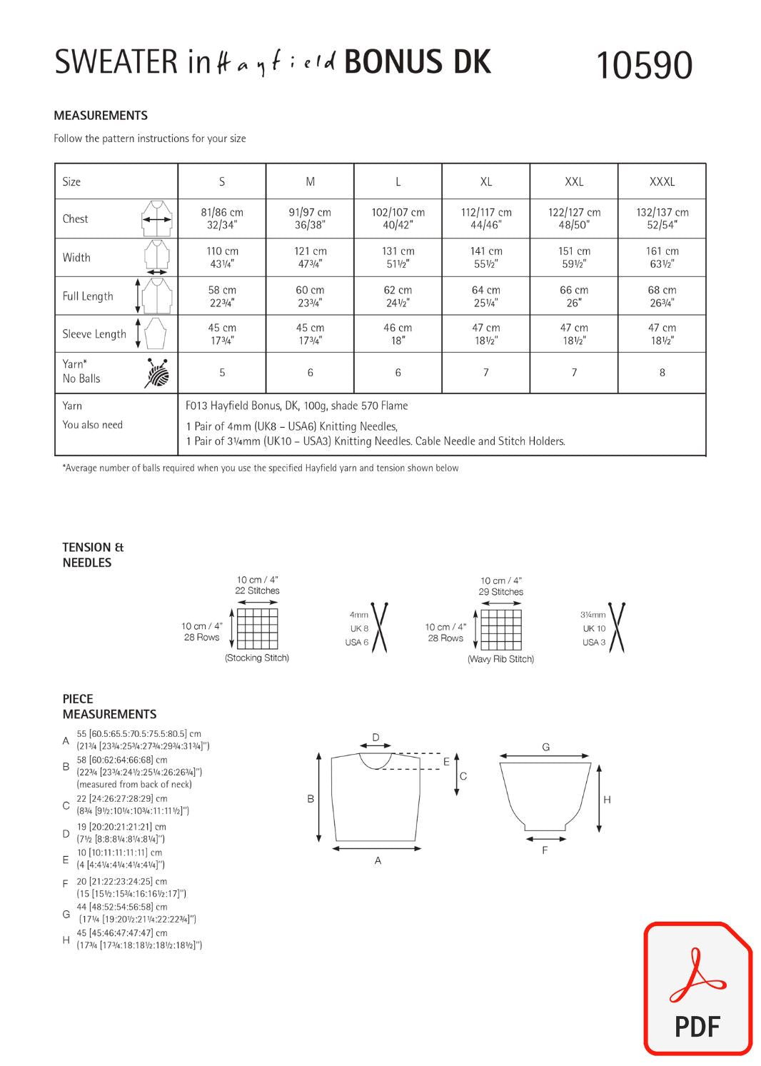 Hayfield 10590 Bonus DK (PDF) Knit in a Box