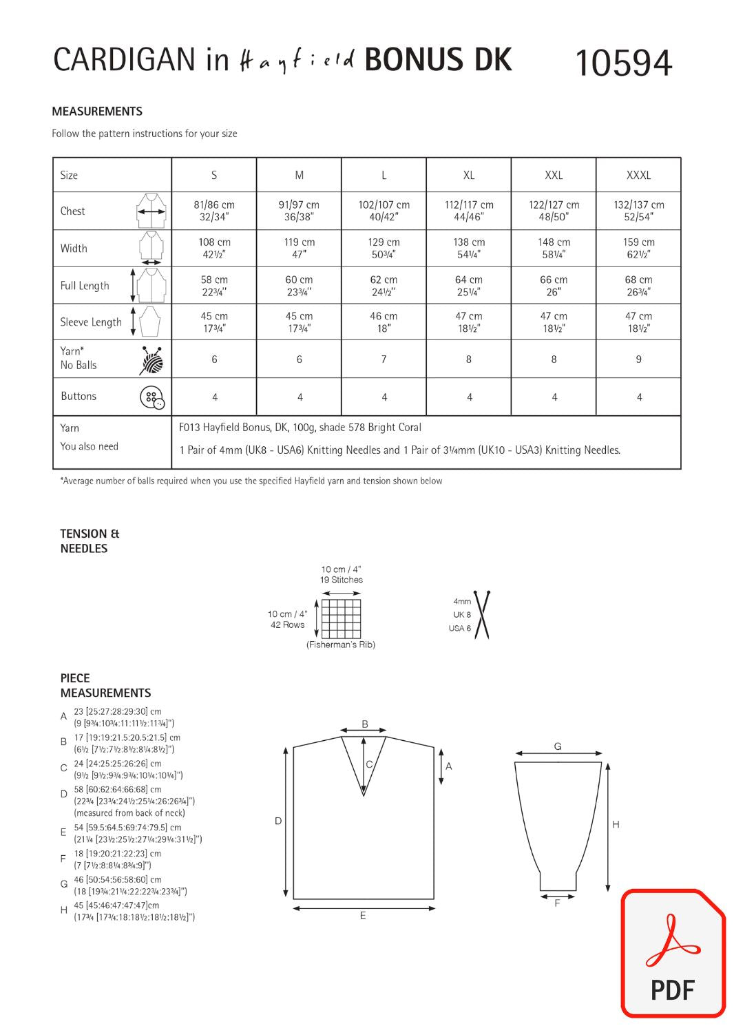 Hayfield 10594 Bonus DK (PDF) Knit in a Box