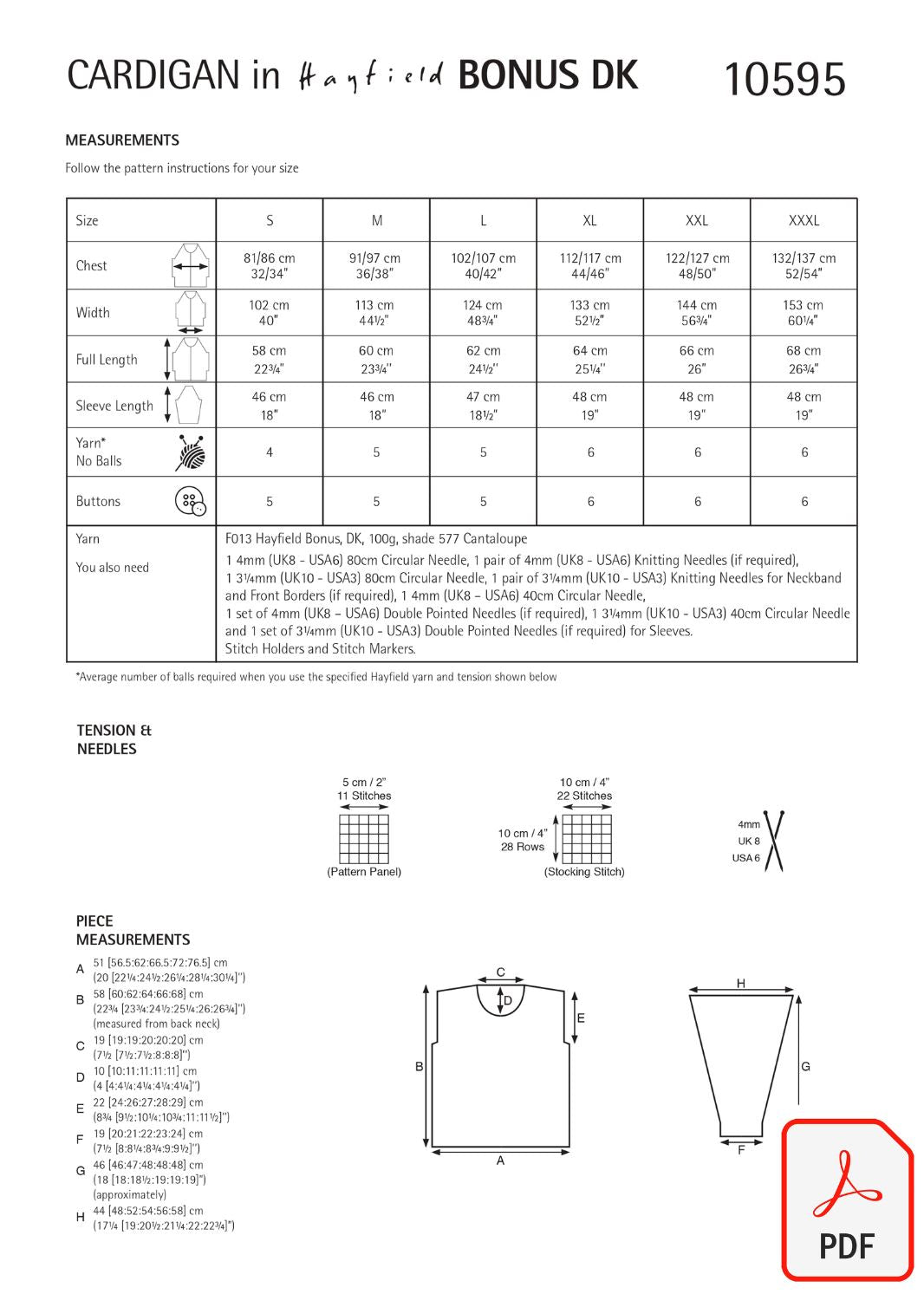 Hayfield 10595 Bonus DK (PDF) Knit in a Box