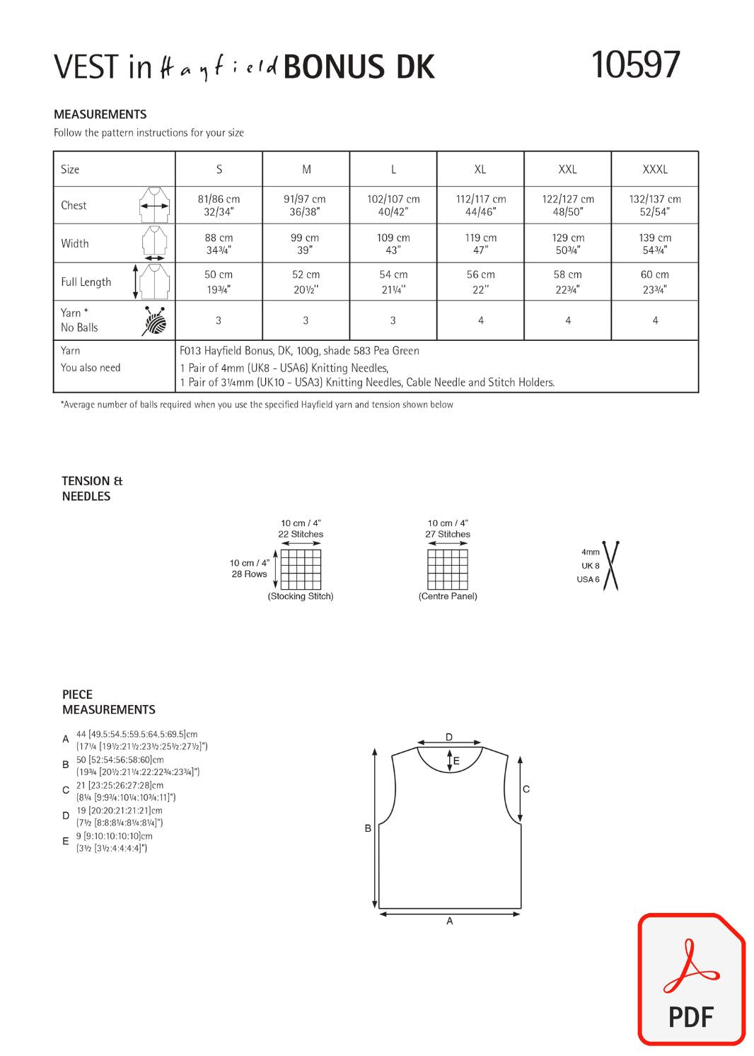 Hayfield 10597 Bonus DK (PDF) Knit in a Box