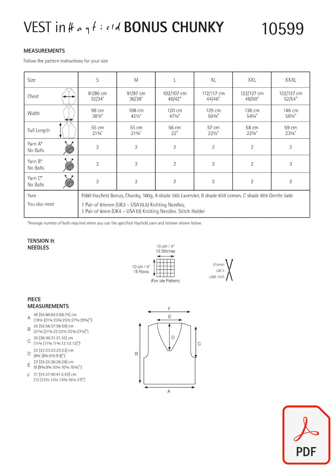 Hayfield 10599 Bonus Chunky (PDF) Knit in a Box