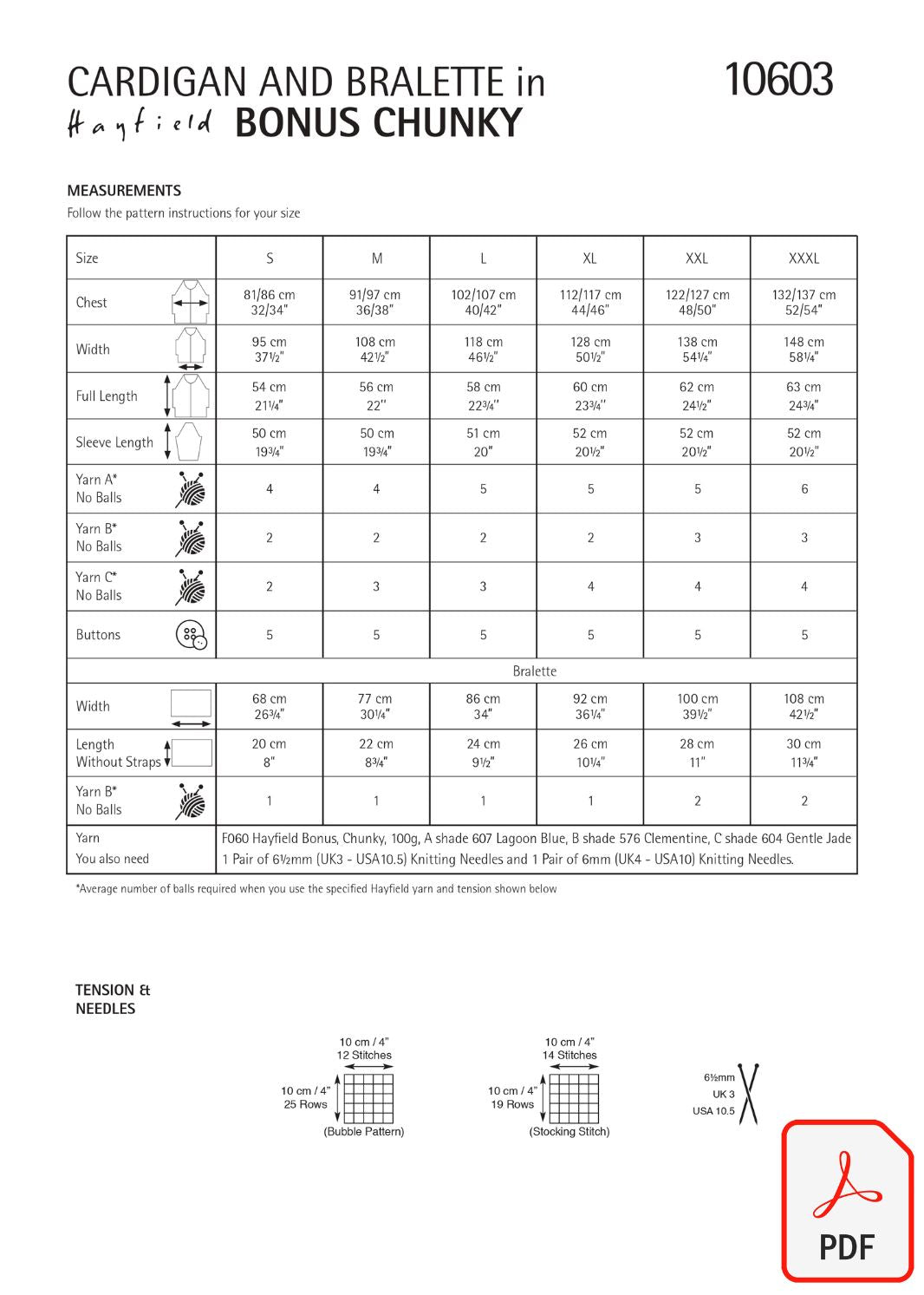 Hayfield 10603 Bonus Chunky (PDF) Knit in a Box
