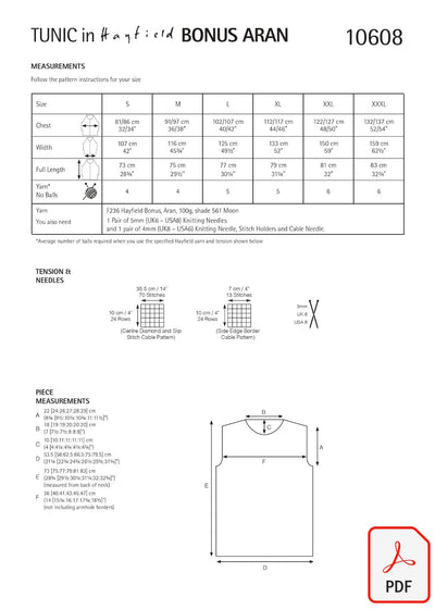 Hayfield 10608 Bonus Aran (PDF) Knit in a Box