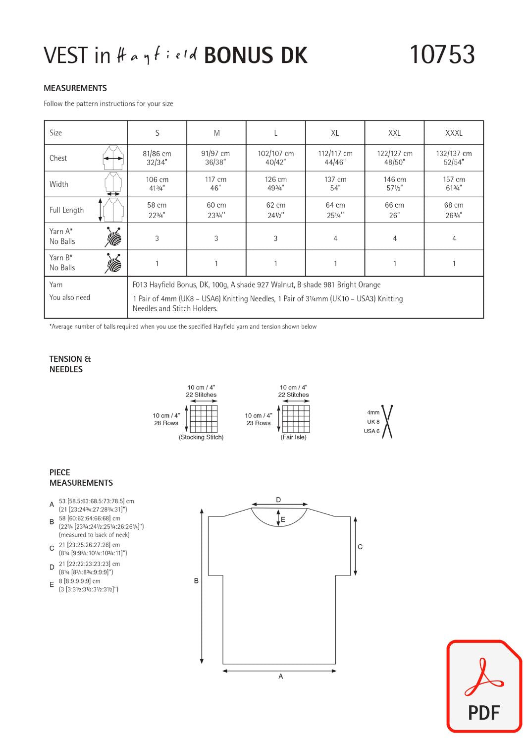 Hayfield 10753 Bonus DK (PDF) Knit in a Box