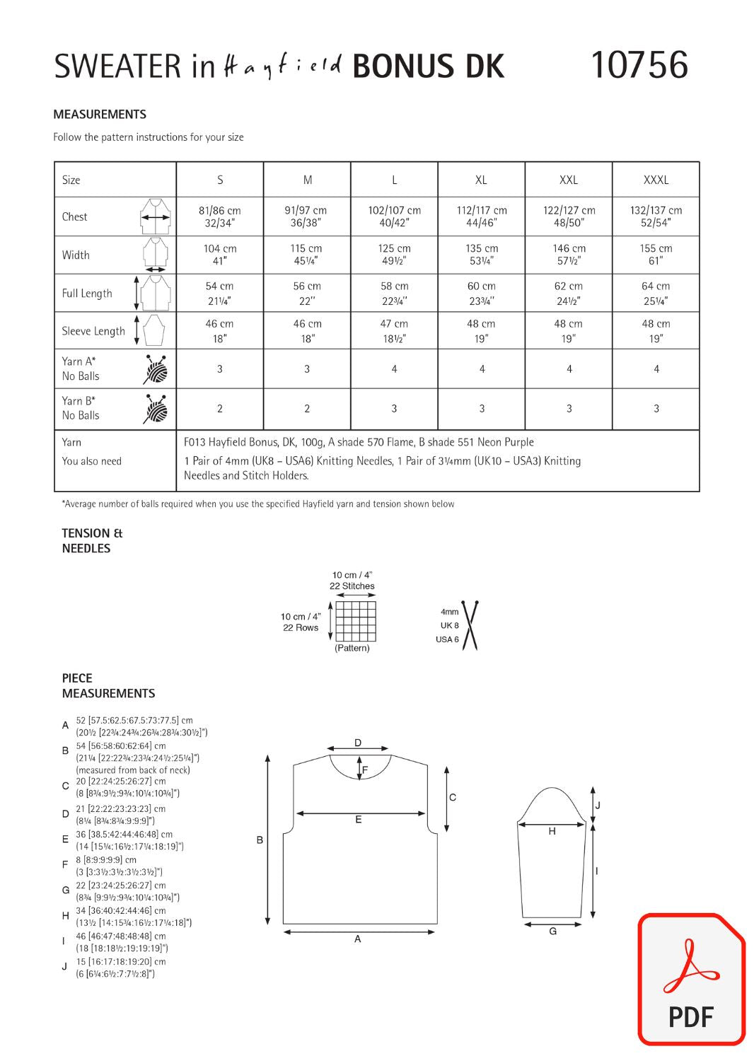 Hayfield 10756 Bonus DK (PDF) Knit in a Box