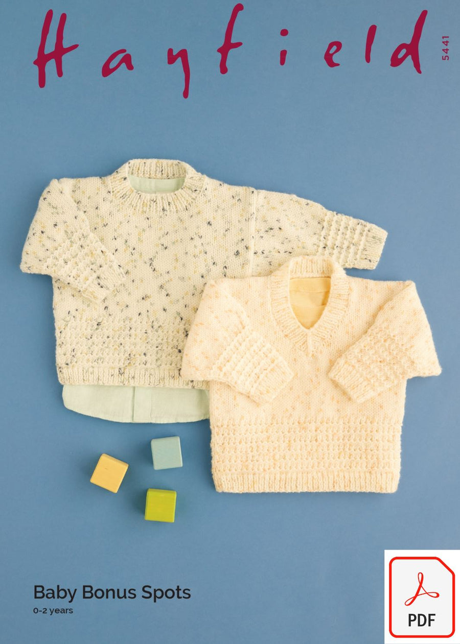 Hayfield 5441 Baby Bonus Spot (PDF) Knit in a Box 