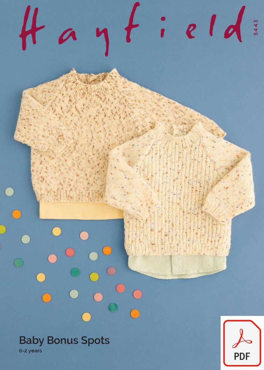 Hayfield 5443 Baby Bonus Spots (PDF) Knit in a Box 