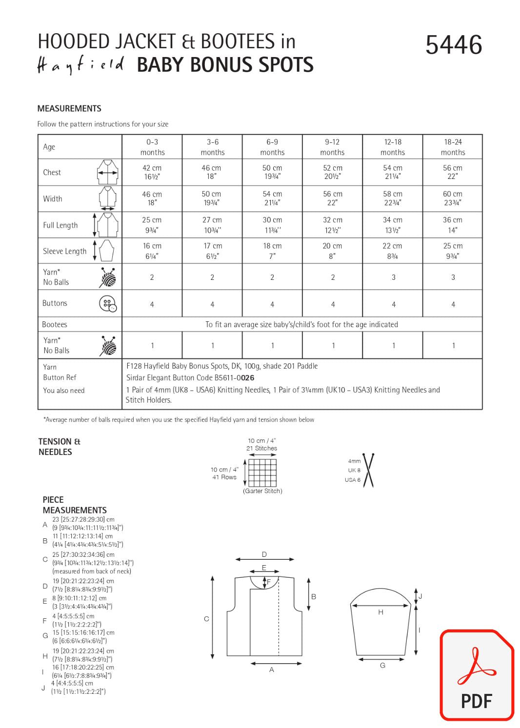 Hayfield 5446 Baby Bonus Spots DK (PDF) Knit in a Box