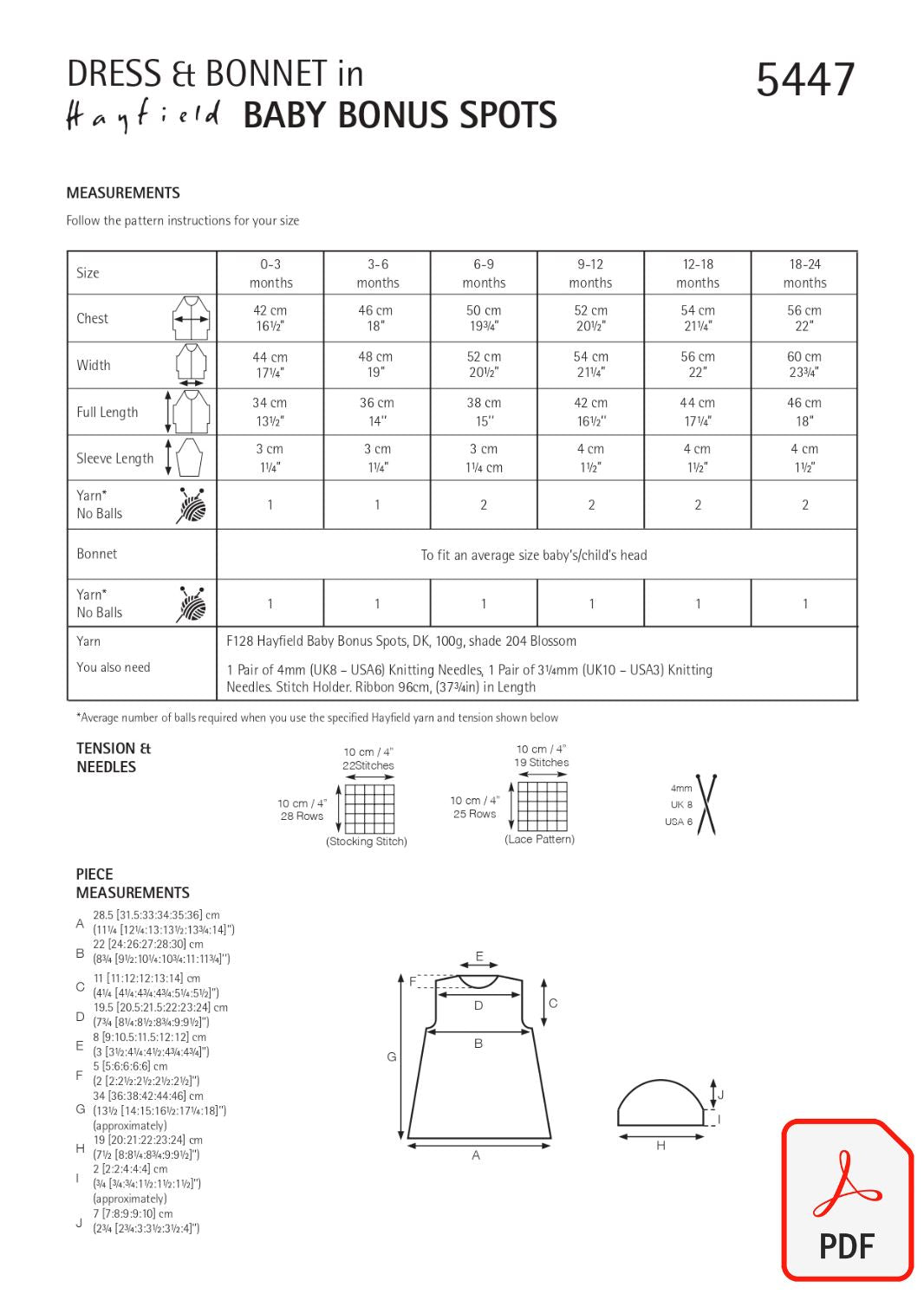 Hayfield 5447 Baby Bonus Spots DK (PDF) Knit in a Box