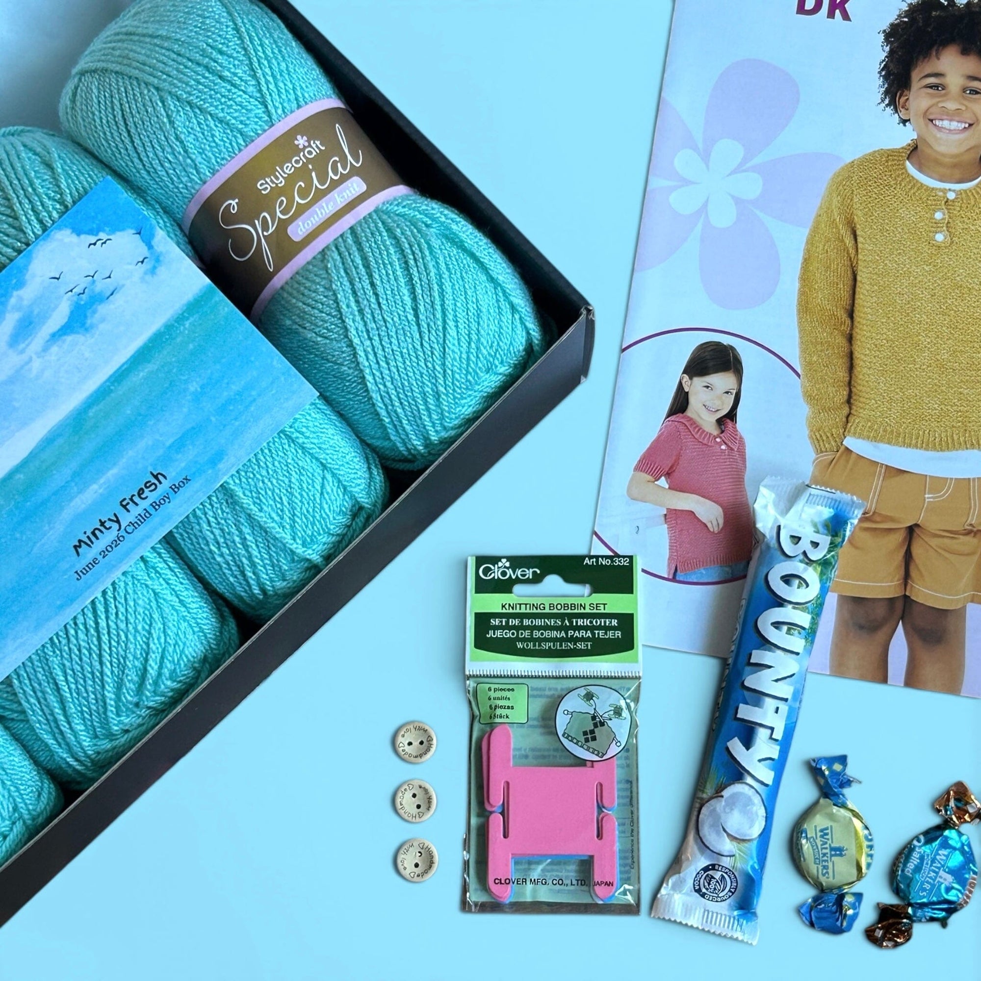 June Child Boy Mystery Knitting Box Knit in a Box