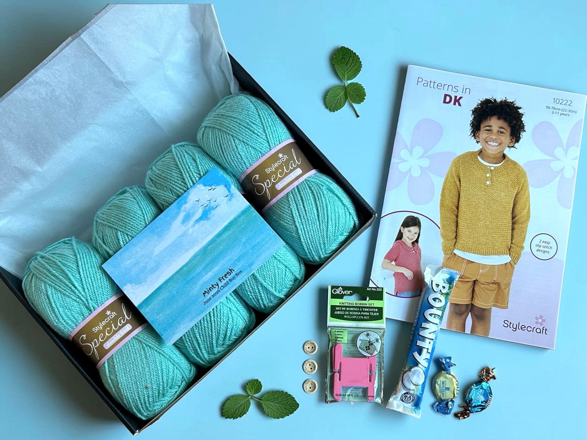 June Child Boy Mystery Knitting Box Knit in a Box