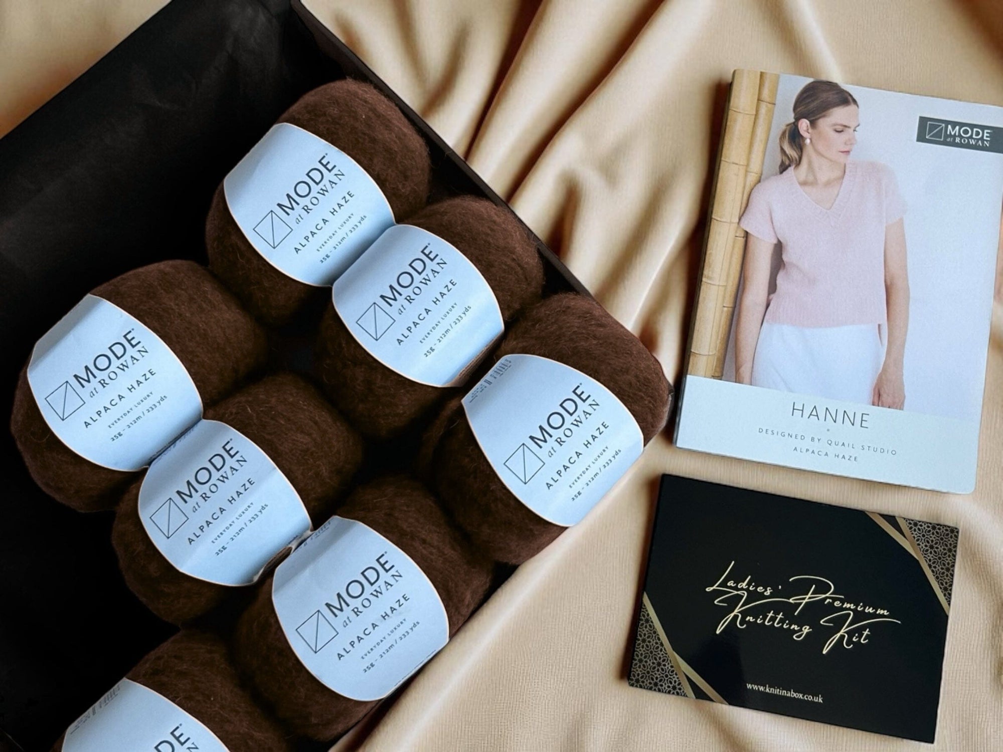 Ladies' Alpaca Premium Knitting Kit - Cocoa Knit in a Box